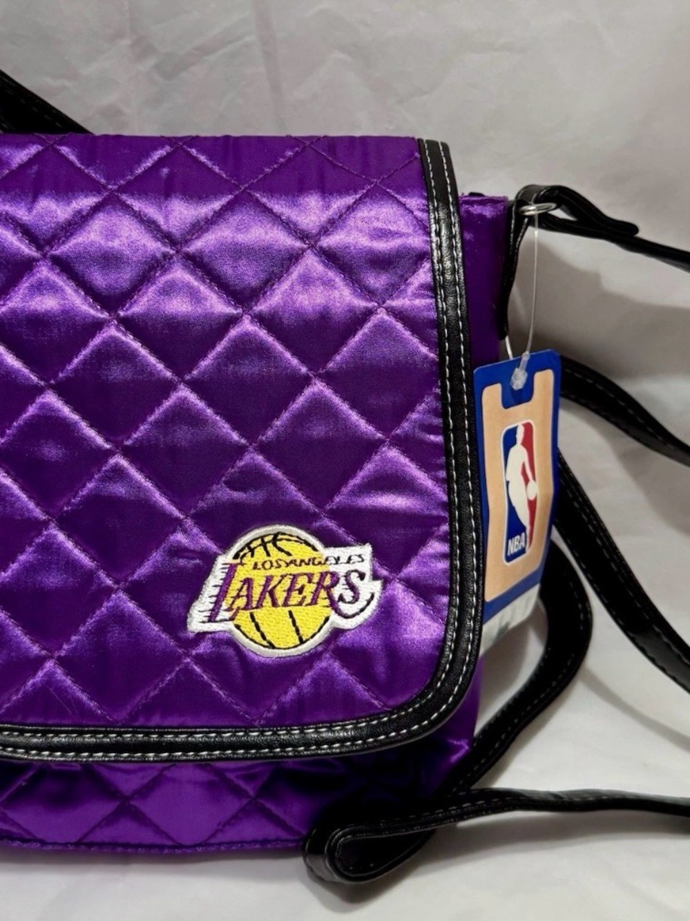 Los Angeles Lakers Purple Quilted Crossbody Bag Purse ProFanity Official NBA NWT